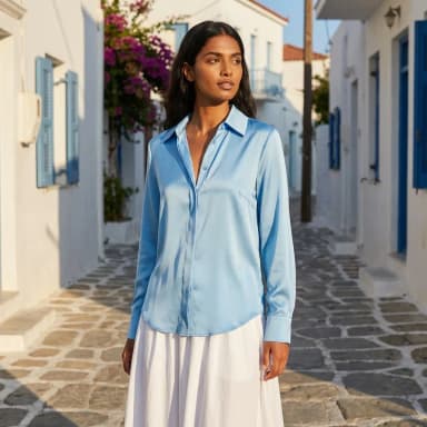 Result blouse on model
